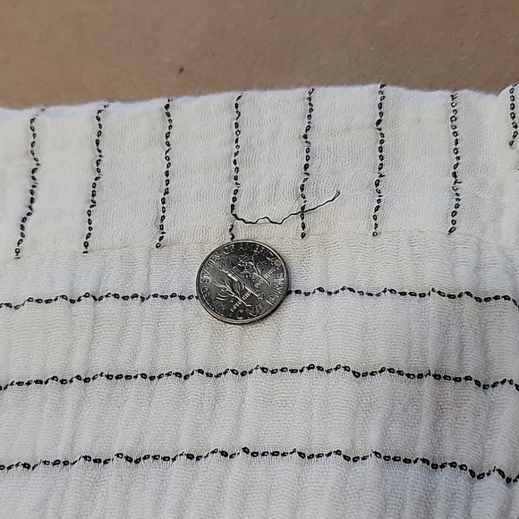 Joie (Size M) Striped Pattern Gauze High Smocked Waistband Wide Leg Pants - Picture 12 of 15